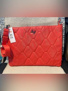 Lug Galley Satin Luxe VL Portfolio Crossbody Bag - Papaya - NWT
